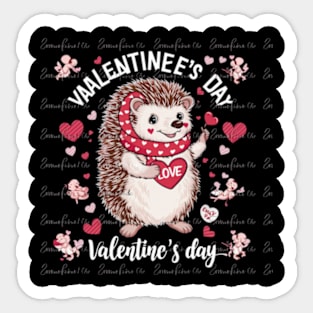 Valentine's Day - Hedgehog - Sublimation Design Download PNG - DTF Digital File Download - Shirts Mugs Tumblers EmmePrintCo Sticker